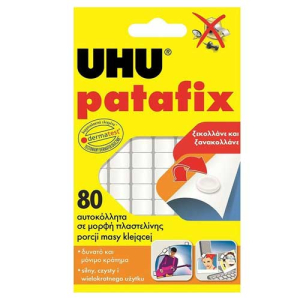 UHU Κόλλα Αυτοκόλλητο Patafix 80 White Glue Pads Χωρίς Διαλύτες
