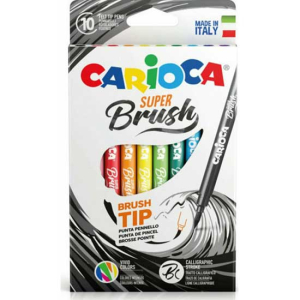 Μαρκαδόροι Carioca Super Brush Λεπτοί σε 10 Χρώματα