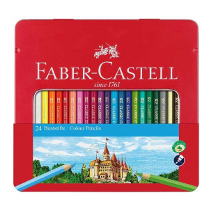 Ξυλομπογιές Faber-Castell σε Μεταλλική Κασετίνα 24τμχ