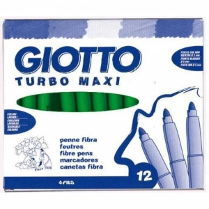 Μαρκαδόροι Giotto turbo Μaxi 12τεμ.Πράσινο Σκούρο