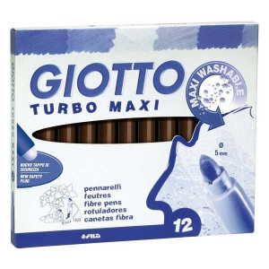 Μαρκαδόροι Giotto turbo Μaxi 12τεμ.Καφέ