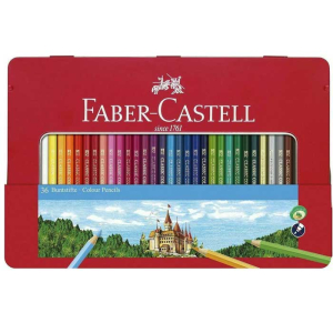 Ξυλομπογιές Faber-Castell σε Μεταλλική Κασετίνα 36τμχ