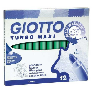 Μαρκαδόροι Giotto turbo Μaxi 12τεμ.Πράσινο