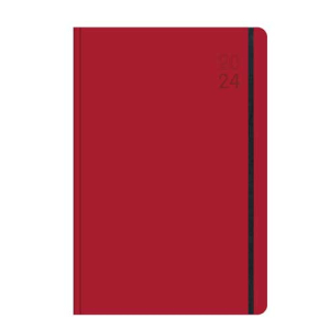 Ημερολόγιο Ημερήσιο 2024 Flexable 17Χ24cm με Λάστιχο και Στυλό - Κόκκινο