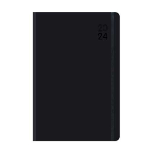 Ημερολόγιο Ημερήσιο 2024 Flexable 14Χ21cm με Λάστιχο και Στυλό - Μαύρο