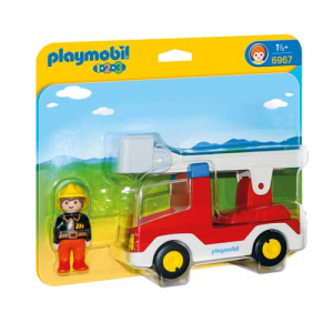 Playmobil 1.2.3 Πυροσβέστης Με Κλιμακοφόρο Όχημα