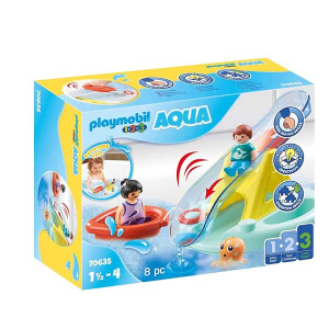 Playmobil 1.2.3 Aqua Νησάκι με νερο-τραμπάλα και βαρκούλα