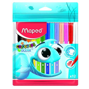 Μαρκαδόροι Maped Color Peps Maxi 12τμχ Λεπτοί