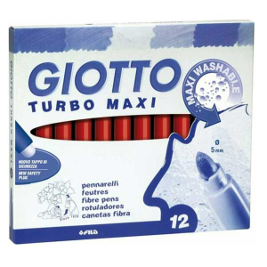 Μαρκαδόροι Giotto turbo Μaxi 12τεμ.Κόκκινο