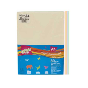 Χαρτί Α4 χρωματιστό Groovy 80gr – 250 φύλλα (Απαλά χρώματα)