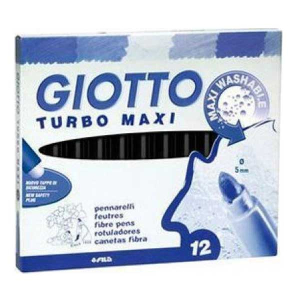 Μαρκαδόροι Giotto turbo Μaxi 12τεμ.Μαύρο