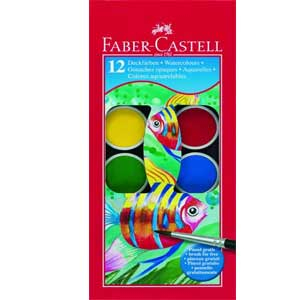 Νερομπογιές Faber Castell 12 Χρωμάτων 30mm