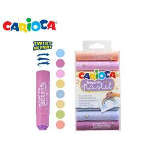 Τέμπερα Carioca Stic Washable Blister με 8 Χρώματα Παστέλ