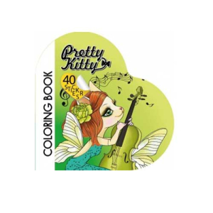 Coloring Book με 40 Αυτοκόλλητα Pretty Kitty Πράσινο