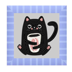 Diamond Dotz Κάρτα Diamond Painting Κιτ Coffee Bean Kitten
