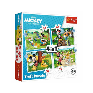 Puzzle Trefl 4/1(35//48/54/70pcs)Mickey mouse and friends
