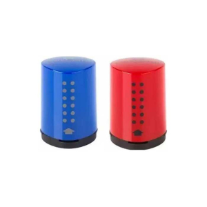 Ξύστρα Βαρελάκι Faber-Castell Mini Grip Μπλε-Κόκκινη