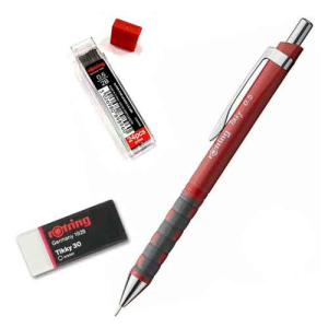 Μηχανικό μολύβι ROTRING Tikky 0.5 mm Κόκκινο + δώρο μύτες και γόμα tikky 30