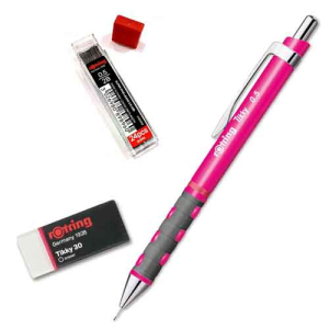 Μηχανικό μολύβι ROTRING Tikky 0.5 mm Pink + δώρο μύτες και γόμα tikky 30
